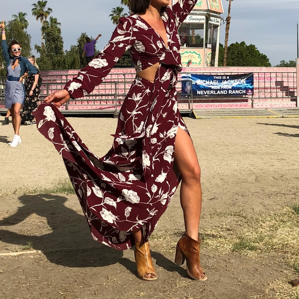 Flynn Skye Two Piece Wrap Crop Top & Skirt Dress